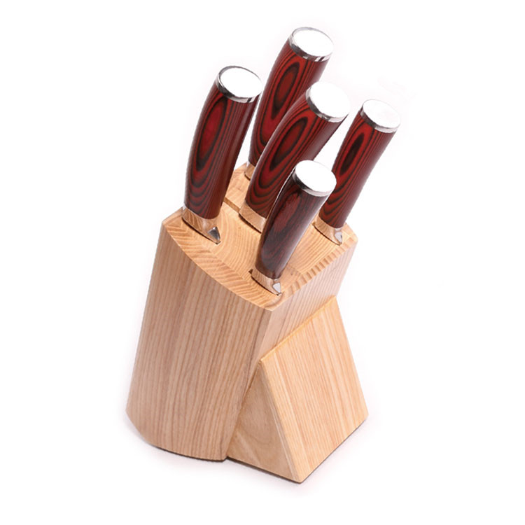 Best Professional 6 Kitchen Forging Block Knife set Wood handle Kitchen 