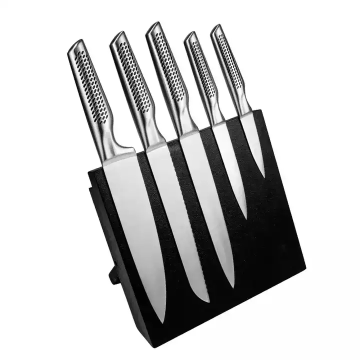Grupo de cuchillos japoneses de acero inoxidable con mango hueco de 5 piezas 
