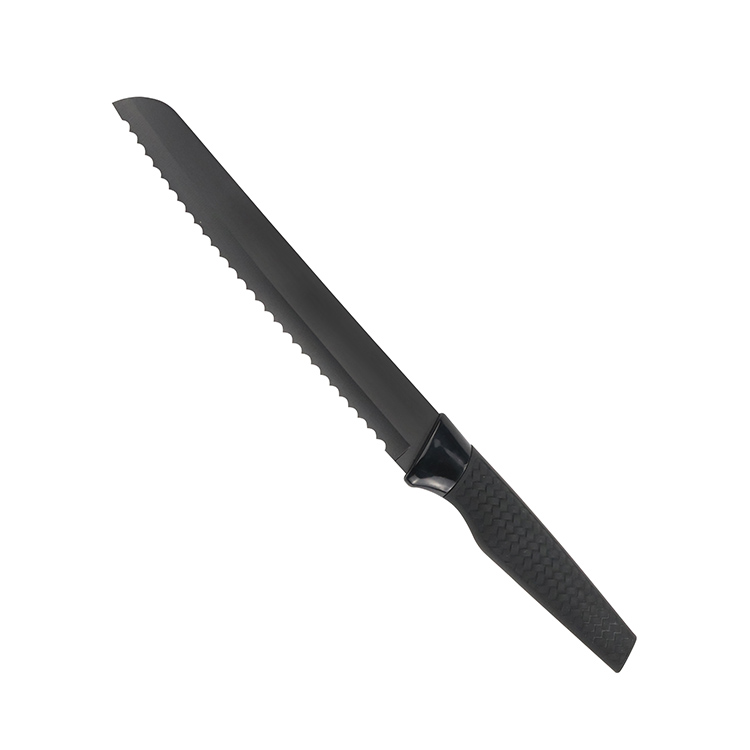 Juego avanzado de cuchillo de cocina de 5 piezas, mango de plástico pp, cuchilla de acero inoxidable no pegajosa, juego de cuchillo de chef 