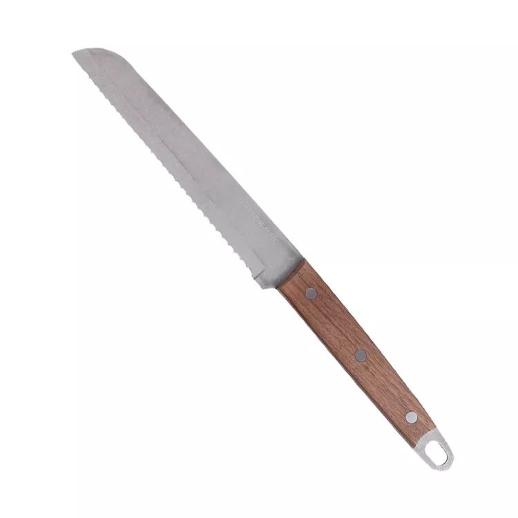 El cuchillo de tallado de pan de acero inoxidable de mango de madera de 8 pulgadas más vendido, juego de vajilla de cuchillo de chef de cocina china 